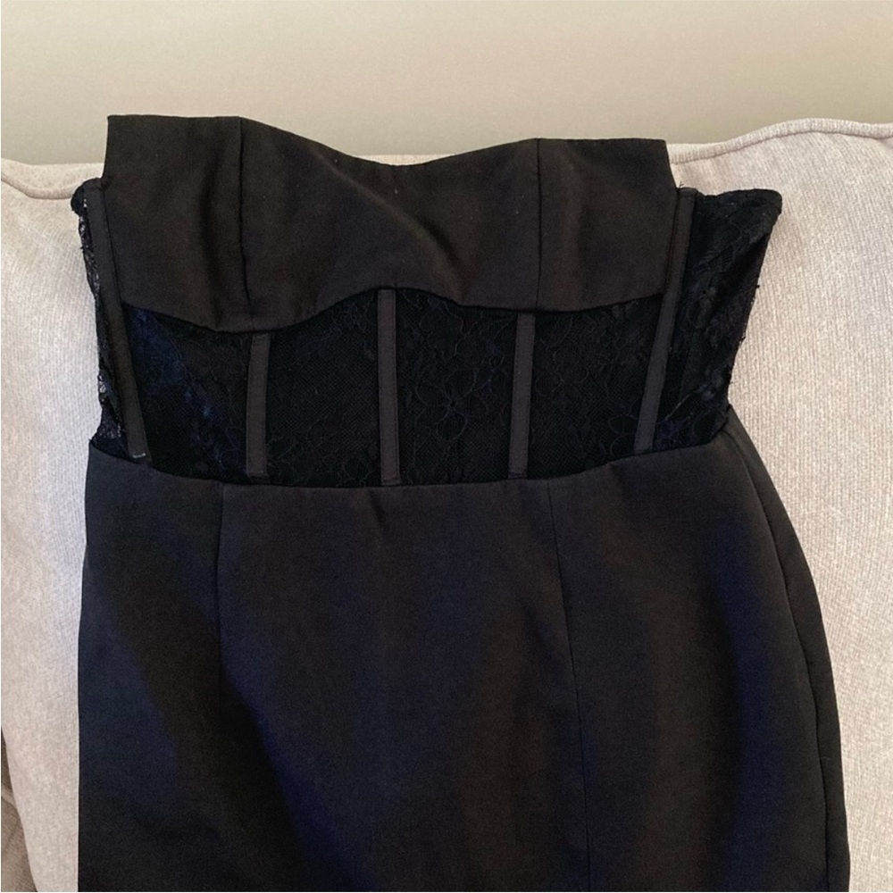 Elegant Black Strapless Lace Dress Size XS - Picture 6 of 12